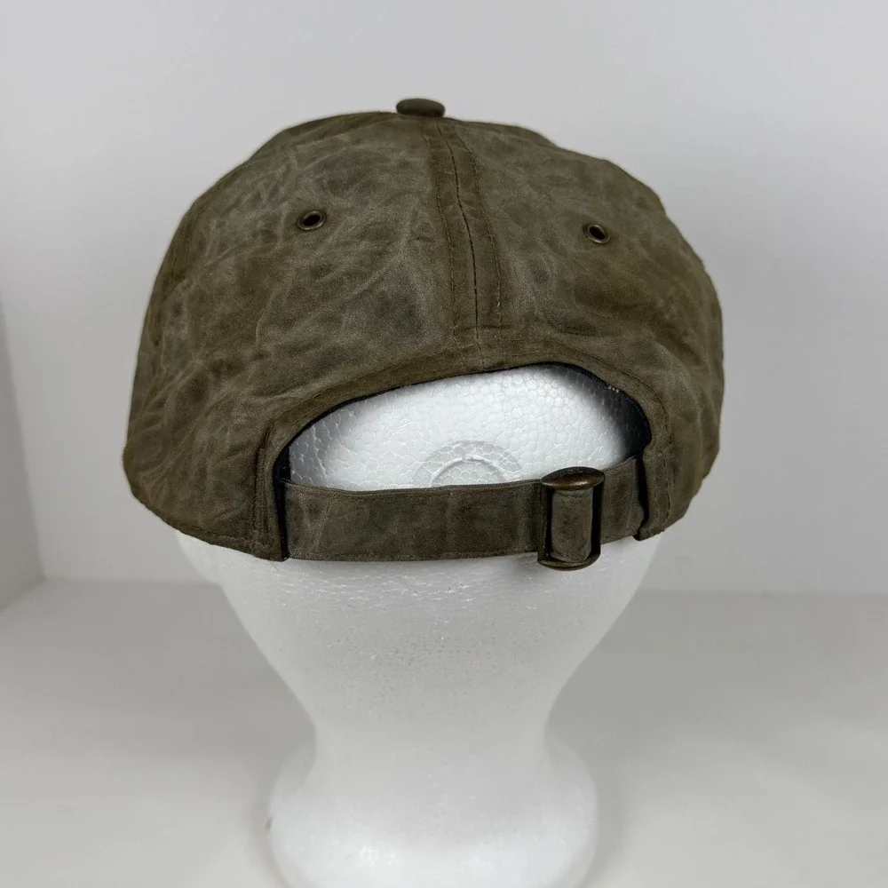 Polo Ralph Lauren Hat Cap Oilcloth Wax Guide Sportsman Leather Patch Strap Back